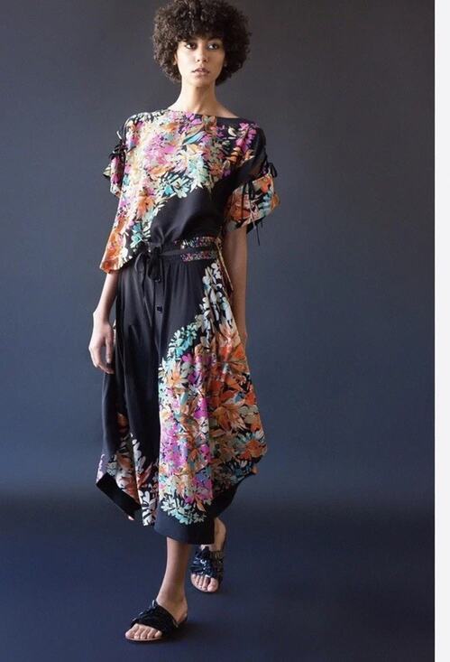 Tracy Reese Dresses & Skirts - Tracy Reese Floral Silk Skirt XS Black Pre-Fall 2017 Runway Print Boho